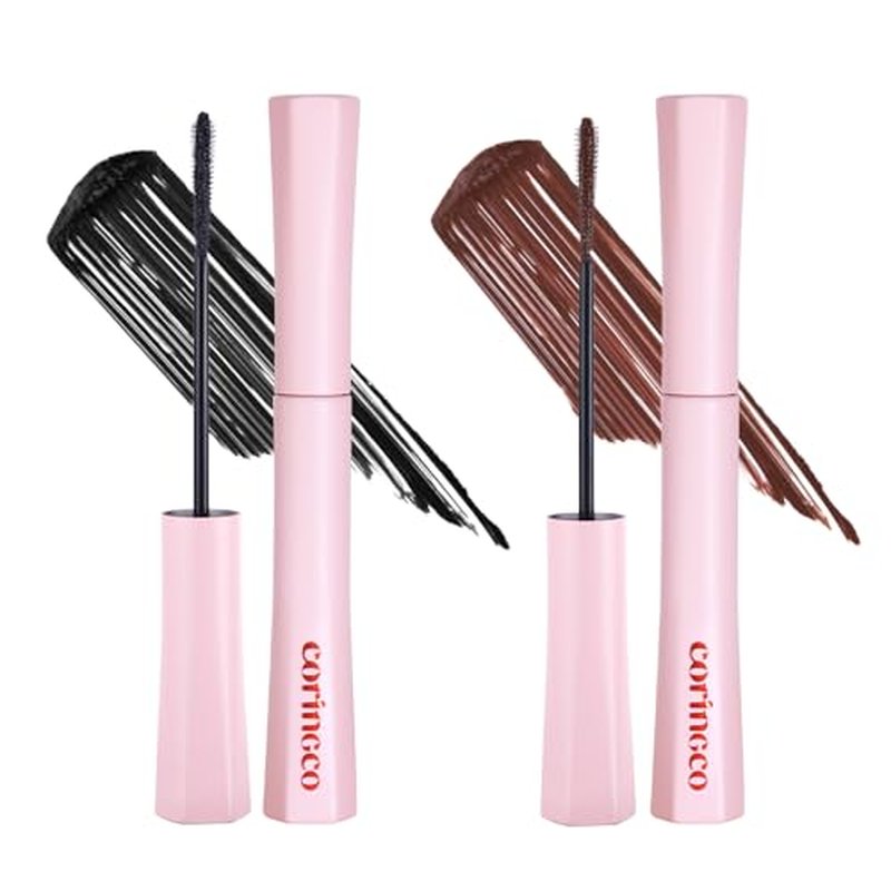 CORINGCO Mak-Cara Skinny Long & Curl Waterproof Mascara, no smudging from water, swear and oil (Deep Black, 0.17 oz)