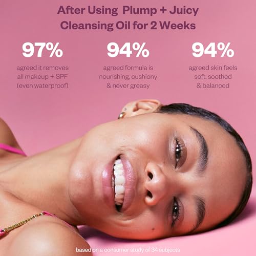 Kosas Plump + Juicy Cushiony Calm Botanical Cleansing Oil ? Hydrating Makeup Remover for Sensitive Skin, Non-Greasy Oil Cleanser with Ceramides & Squalane for Soft, Soothed Skin?