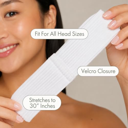 Disposable Headbands for Spa & Salon Use - Cotton, 48 Count, 2.5x15 Inches