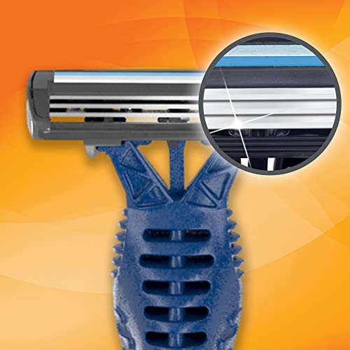 Blue Disposable Razors for Men 4 Pack - Comfort 3 Advance, Sensitive Skin