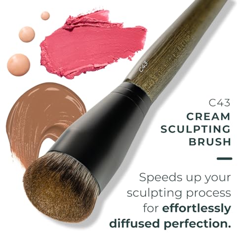 Rose and Ben Beauty C43 Sculpting Brush | Precision Buffing for Cream & Liquid Makeup | Seamless Blending & Sculpting | Cruelty-Free Fibers