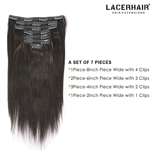 Yaki Straight Clip-In Hair Extensions 16 Inch Natural Black #1B - Pack of 1