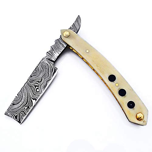 R-79 Custom Hand Made Damascus Steel Straight razor Folding Razor With Shaving Ready Classic Barber Blade Edge