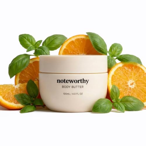 Noteworthy n,307 Sunlit Grove Body Butter ? Mandarin, Basil & Sandalwood | Ultra-Rich Hydrating Body Cream for Soft, Silky Skin | Luxurious Fast-Absorbing Moisturizer