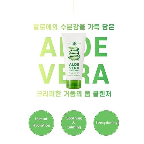 Nature Republic Soothing & Moisture Aloe Vera Foam Cleanser 150 ml / 5.07 fl. Oz (2023 new)