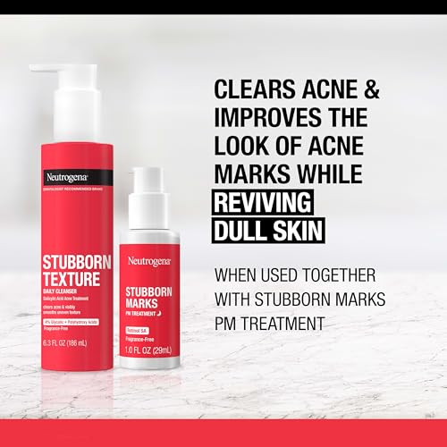 Neutrogena Stubborn Texture Daily Acne Face Wash - Pack of 2, Salicylic & Glycolic Acids, Fragrance-Free, 6.3 fl oz