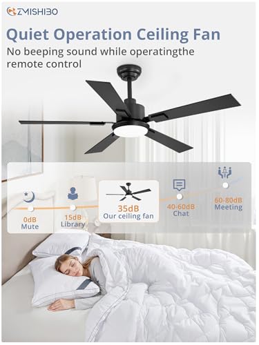 52-Inch Ceiling Fan with Lights and Remote Control - Black & Walnut Variation