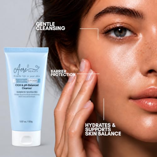 Aere Beauty CICA pH-Balanced Facial Cleanser – Hydrating Gentle Foaming Face Wash for Sensitive Skin, 5.07 Fl Oz