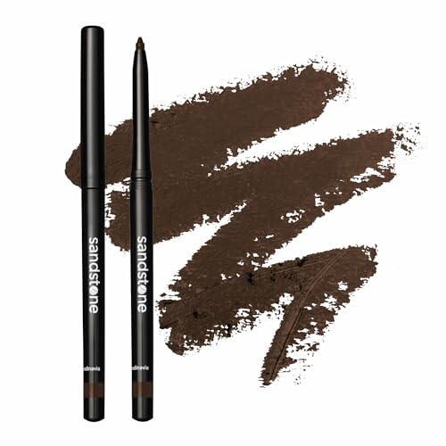 Sandstone Scandinavia Waterproof Eyeliner Pencil ? Hypoallergenic & Vegan ? Smudge-Proof Gel Formula ? For Sensitive Eyes ? Brown