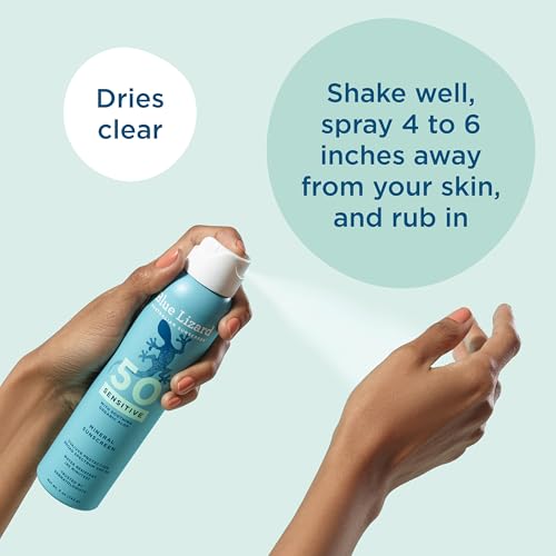Blue Lizard Mineral Sunscreen Spray SPF 50+ 5 oz Pack of 2 - Water-Resistant, Sensitive Skin