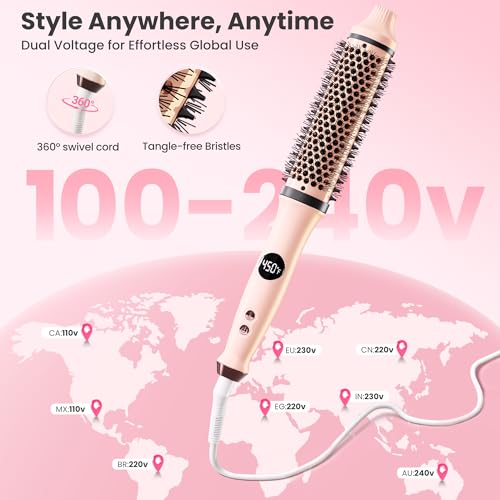 Infrared Ionic Hair Brush for Fine Hair - 85W 100M+ Negative Ions, 5 Temp Settings