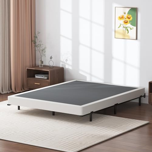 SHLAND King Box Spring with Cover - 5 Inch Heavy Duty Bed Base, Noise-Free, Easy Assembly, Black