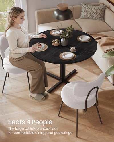 Round Dining Table for 2-4 People - Ebony Black 31.5 Inch Kitchen Table