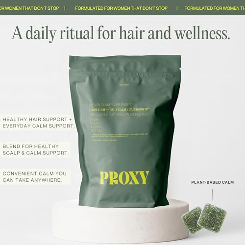 Proxy Grow Lush Hair Wellness Gummies with Biotin, Folate & Nettle – 30 Count