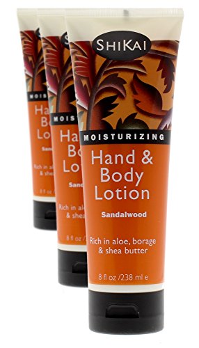 Sandalwood Hand & Body Lotion Pack of 3 - Moisturizing Skincare with Aloe Vera & Vitamin E
