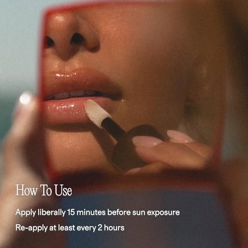 High Gloss Lip Oil with SPF 30 - Nourishing Bronze Shimmer Lip Moisturizer