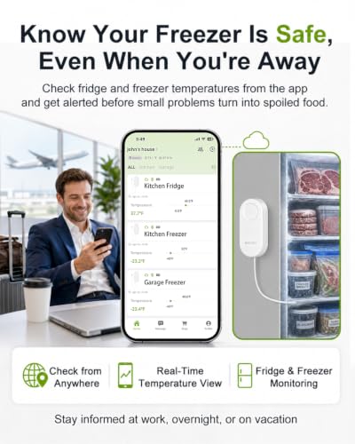 WiFi Freezer Thermometer with Hub & 2 Sensors - Remote Temperature Monitoring