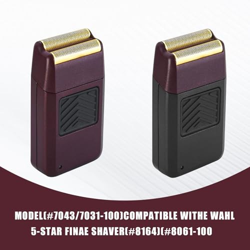 Pro 5 Star Series Finale Shaver Replacement Foil and Cutter Bar Assembly Compatible with wahl Shaver Model 7031-100/7043-100-For Men's Shaving- 3Pcs Red