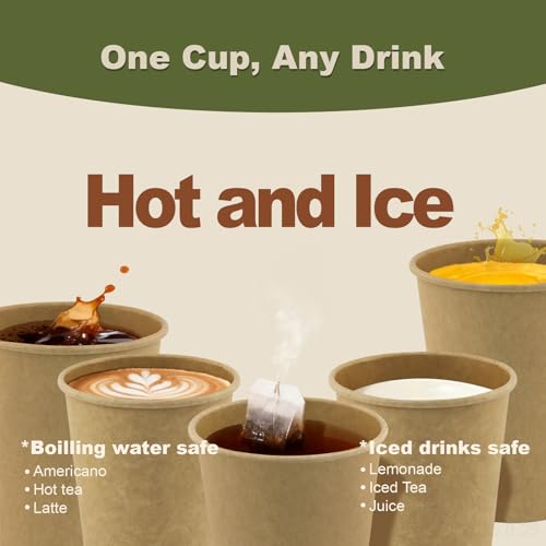 600 Pack Disposable Coffee Cups 8oz Leak-Proof Paper Cups for Hot & Cold Drinks