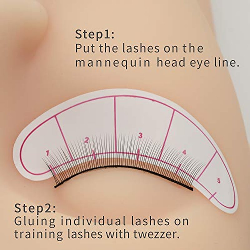 30 Pairs Practice Lashes for Lash Extensions Training Eyelash Extension Supplies Practice Strips Thin Band 8mm Mimic Natural Eyelash for Mannequin Head Tech Must Haves by EMEDA