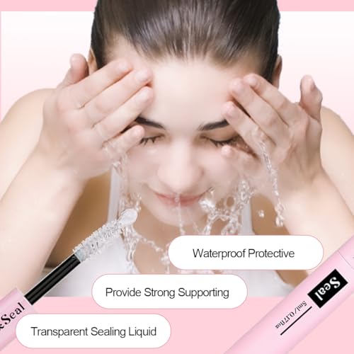Lash Bond and Seal Kit 2Pcs DIY Lash Extension Waterproof Lashe Cluster Glue 72h Hold Portable Individual Lash Glue for Eyelash Extensions Beginners Black Bond&Clear Seal(5ml+5ml£©