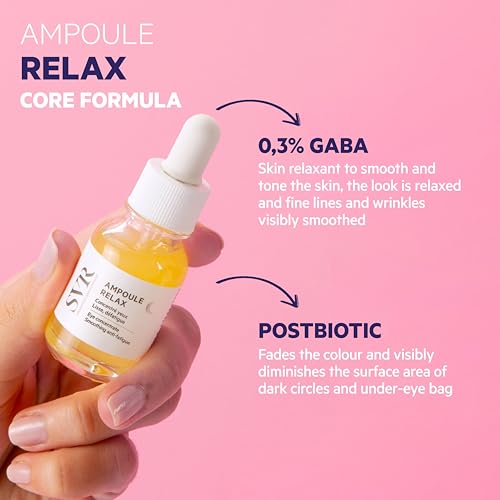 SVR Relax Concentrate Under Eye Night Serum That Hydrates, Helps Relax Muscle, Visibly Reduces Apperance Of Bags, Dark Circles, Fine Lines Innovative Metal Applicator 0.5 fl.oz