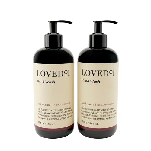 Loved01 Hand Wash Liquid Soap 2-Pack 15 oz Nourishing Floral Scent - Gentle & Moisturizing