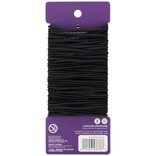 Goody Ouchless Hair Elastics ? No Pull, No Breakage, Tangle-Free Hold for Fine Hair ? 50 Count, Black, Long-Lasting Ponytail Holders for Women