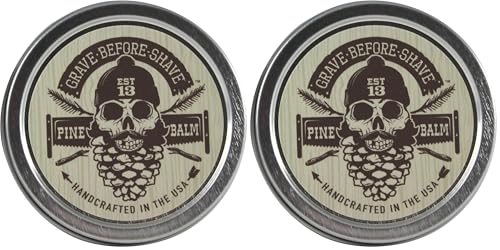 Beard Balm with Pine & Cedar Wood Scent - 2 oz. Pack of 2 - Tames and Conditions Facial Hair