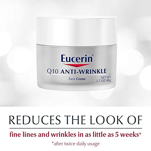 Eucerin Sensitive Skin Q10 Anti-Wrinkle Face Cream 1.7 oz Pack of 3 - Fragrance-Free, Non-Irritating