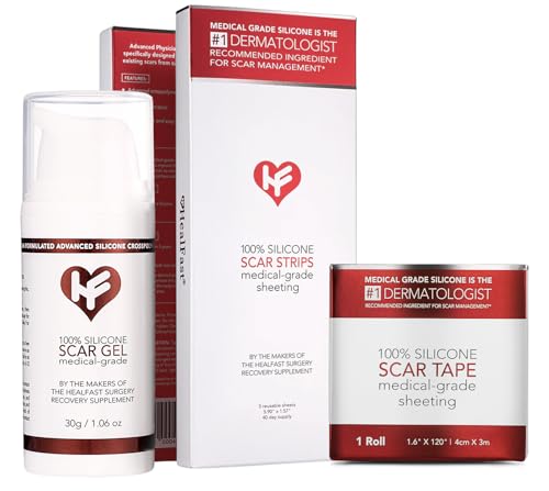 HealFast Scar Care Bundle - Silicone Gel, Sheets & Tape for Surgery - Variation of THIS listing