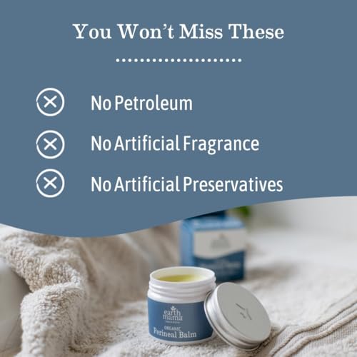 Organic Perineal Balm 2 Oz Pack of 3 - Soothing Postpartum Relief Earth Mama