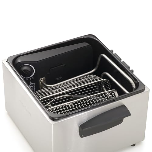Dual Basket Deep Fryer with Adjustable Thermostat - 12-Cup Capacity
