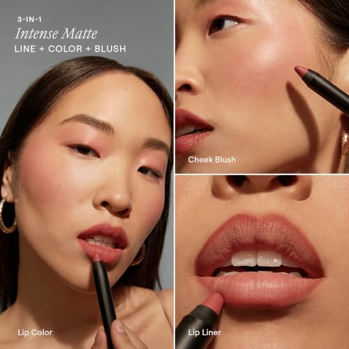 Nudestix Intense Matte Lip + Cheek Pencil - Sunkissed Rose, Long-Wear, Vegan