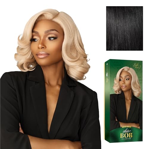 Sensationnel Chicbob Lace Front Wig - Jet Black, Pre-Plucked, 5 Inch Deep HD Lace, Short Bob Style - Variation 1 JetBlack