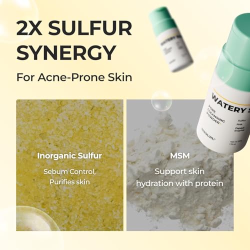 Watery Sulfur Enzyme Powder Face Wash for Oily & Sensitive Skin - 1.76 oz