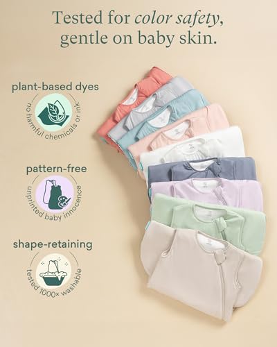 PurComfy Bamboo Viscose Sleep Sack for Babies 1.0 TOG - Slate & Sage, 6-15 Months