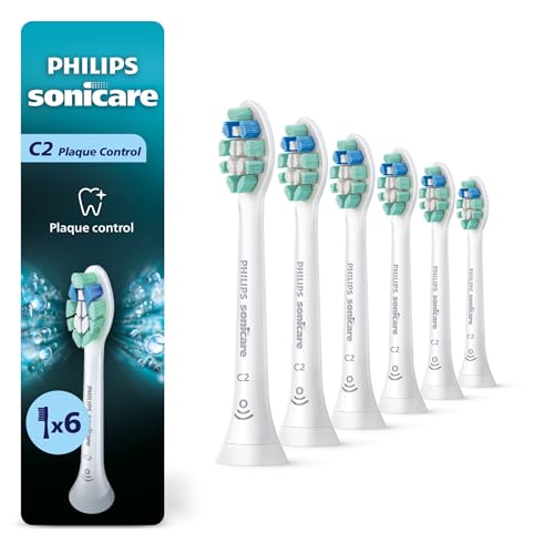 Philips Sonicare C2 Plaque Control Brush Heads - 6 Pack, 18 Month Supply, White, Variation of THIS listing