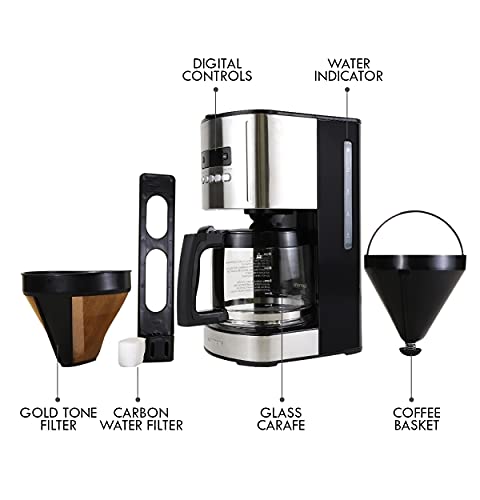 Koolatron Kenmore 12-Cup Programmable Drip Coffee Maker – Black