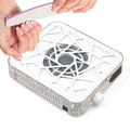 Mini Rechargeable Nail Dust Collector with White Finish - Powerful Suction & Portable Design