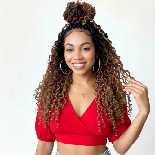 Fulcrum Goddess Locs Crochet Hair 18 Inch - 8 Packs Curly Ends, Black Women Style