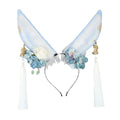 Yhdw-Blue Faux Fur Bunny Ears Headband for Cosplay & Party Accessories