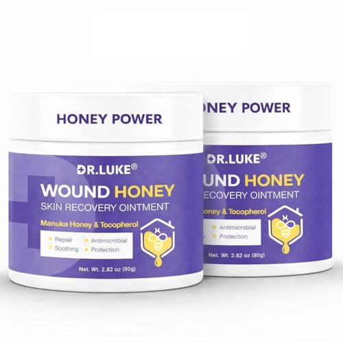Dr. Luke Manuka Honey Wound care: Medihoney Wound Gel for Minor wounds & Skin Repair - Manuka Honey Medical Grade with Akkantoin 0.5% & Vitamin E - 2.82 oz (80g), 2 Pack