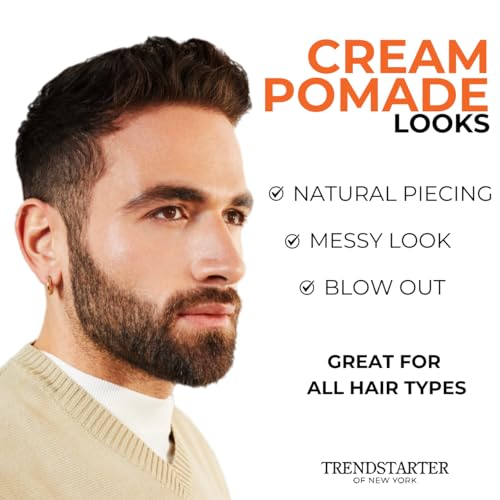 Cream Pomade 4oz Pack of 2 - Medium Hold, Low Shine, Water-Based Hair Styling Putty