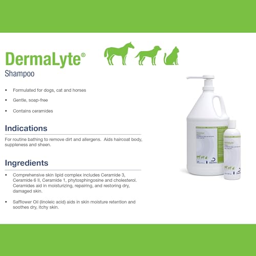 DermaLyte All-Natural Moisturizing Pet Shampoo 12 oz (Pack of 2)