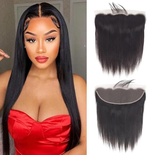 18 Inch Brazilian Straight Lace Closure Human Hair 13x4 HD Lace Frontal