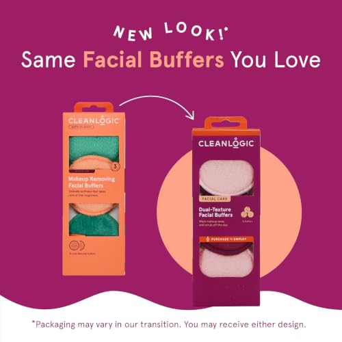 Cleanlogic Exfoliating Dual-Texture Facial Pads - Facial Buffer, 9 Count
