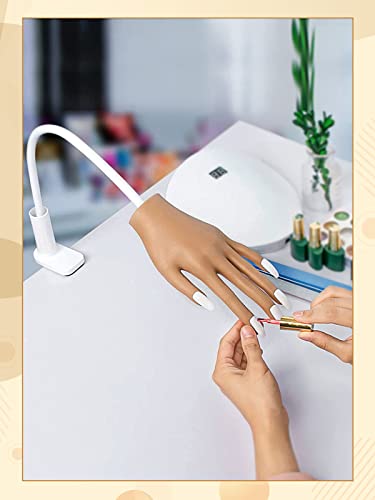 LIONVISON Practice Hand for Acrylic Nails with 200 Nail Tips - Silicone Nail Practice Mannequin, Flexible & Never Falls Off, Includes Upgrade Nail Tips Set