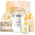 Vanilla Spa Gift Set for Women - 6pcs Bath & Relaxation Kit with Bracelets & Tumbler