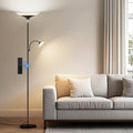 SIBRILLE Black 2-in-1 Dimmable Floor Lamp with Remote & Touch Control